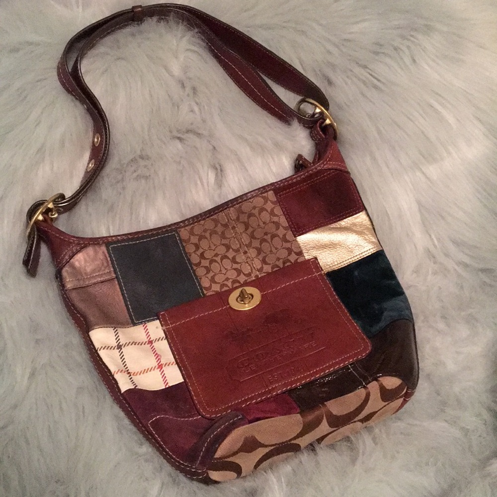 Coach Leather Vintage Patch Multi Color Crossbody